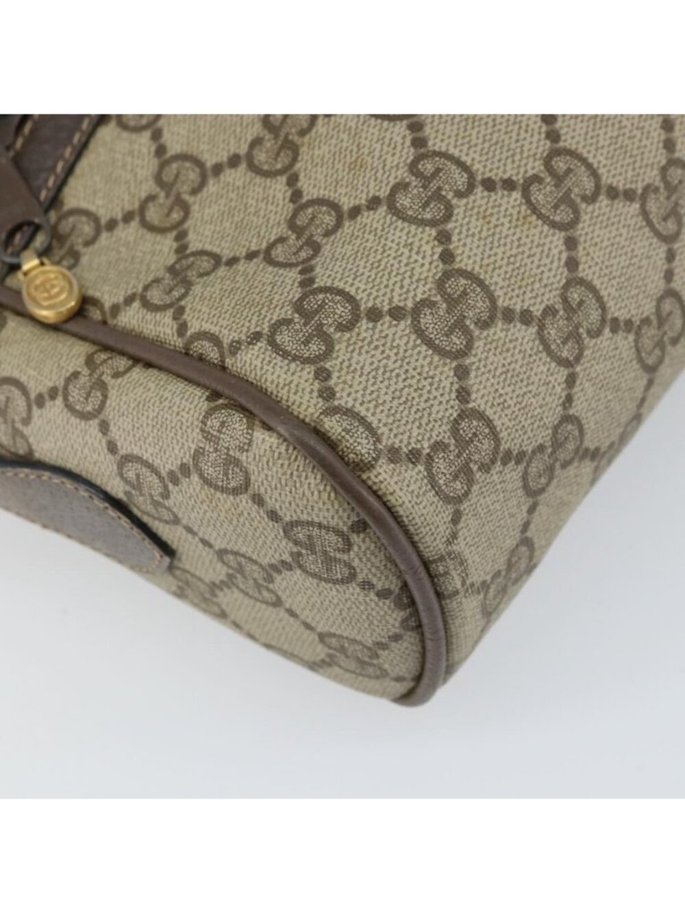 Authentic GUCCI GG Supreme Web Sherry Line Bag PVC Beige Gold 24 02 005 - Picture 6 of 16